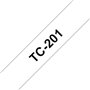 Fita Laminada 12mmx7,7mts Branco/Preto