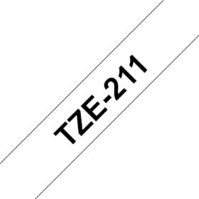 Fita Laminada 06mmx8mts Branco/Preto