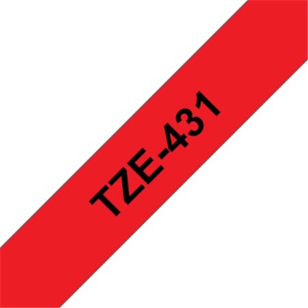 Fita Laminada 12mmx8mts Vermelho/Preto