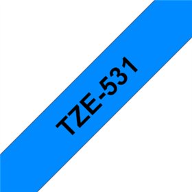 Fita Laminada 12mmx8mts Azul/Preto