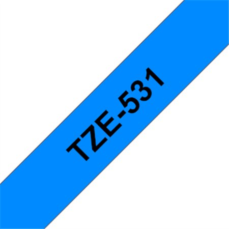 Fita Laminada 12mmx8mts Azul/Preto