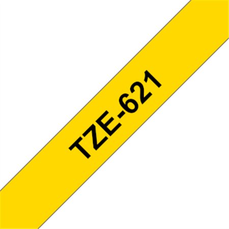 Fita Laminada 09mmx8mts Amarelo/Preto