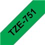 Fita Laminada 24mmx8mts Verde/Preto
