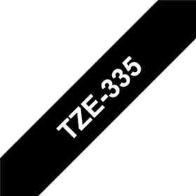 Fita Laminada 12mmx8mts Preto/Branco