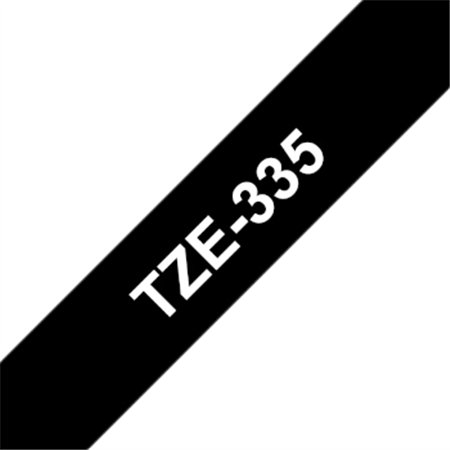 Fita Laminada 12mmx8mts Preto/Branco