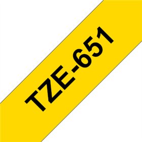 Fita Laminada 24mmx8mts Amarelo/Preto