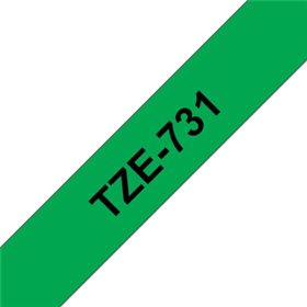 Fita Laminada 12mmx8mts Verde/Preto
