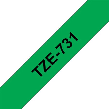 Fita Laminada 12mmx8mts Verde/Preto