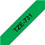 Fita Laminada 12mmx8mts Verde/Preto