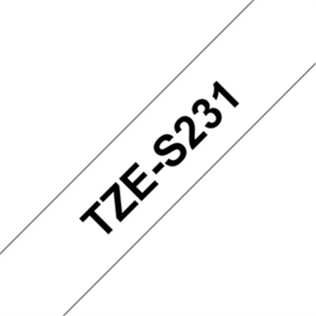 Fita Laminada SuperAdesiva 12mmx8mts Branco/Preto