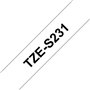 Fita Laminada SuperAdesiva 12mmx8mts Branco/Preto