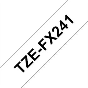 Fita Laminada Flexivel 18mmx8mts Branco/Preto
