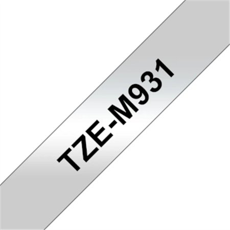 Fita Laminada 12mmx8mts PrateadoMate/Preto Metálica