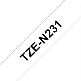 Fita Não Laminada 12mmx8mts Branco/Preto