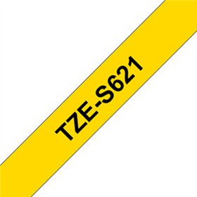 Fita Laminada SuperAdesiva 09mmx8mts Amarelo/Preto