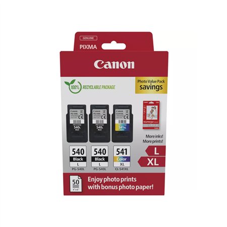 Pack Tinteiros Canon 540Lx2/541XL Preto/Cor+Papel 5224B015