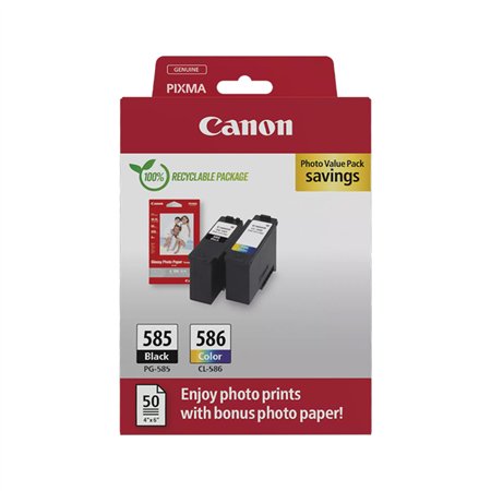 Pack Tinteiros Canon 585/586 Preto/Color 6205C004