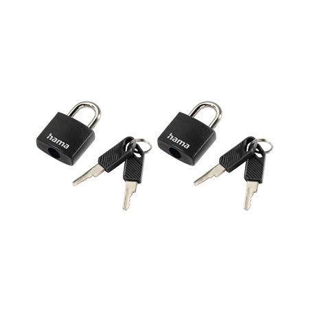 Cadeado 23mm Preto com Chaves Pack 2un