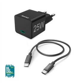 Carregador USB-C PD 25W Rápido Cabo 1,5m Preto