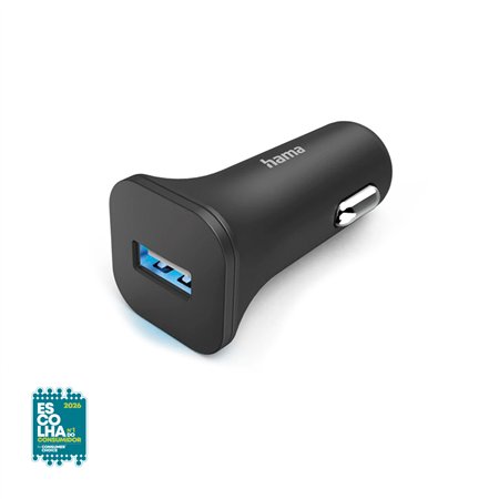 Carregador Isqueiro Auto USB-A 6W Preto