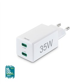 Carregador USB-C 2 Portas 35W Rápido Branco