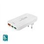 Carregador USB-C 2 Portas + USB-A 1 Porta 65W Rápido Branco