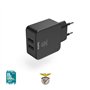 Carregador USB-A 2 Portas 12W Benfica Preto