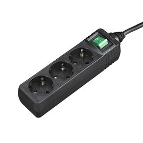 Bloco 3 Tomadas + Interruptor Cabo 3mts Preto