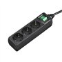 Bloco 3 Tomadas + Interruptor Cabo 3mts Preto