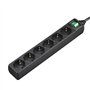 Bloco 6 Tomadas + Interruptor Cabo 3mts Preto