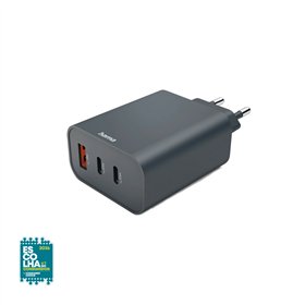 Carregador USB-C 2 Portas+ USB-A 1 Porta PD 65W Rápido Cinza
