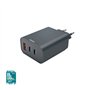 Carregador USB-C 2 Portas+ USB-A 1 Porta PD 65W Rápido Cinza