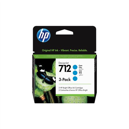 Pack Tinteiros HP 712 Azul 3ED77A 29ml 3un