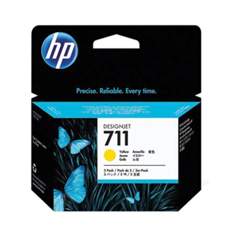 Pack Tinteiros HP 711 Amarelo CZ136A 29ml 3un