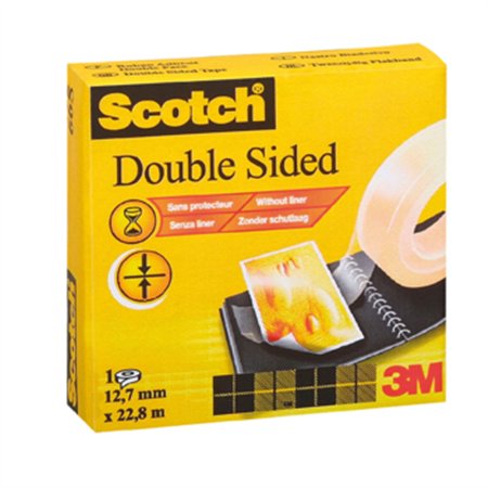 Fita Adesiva Dupla Face 12,7mmx22,8m Scotch 3M Transparente
