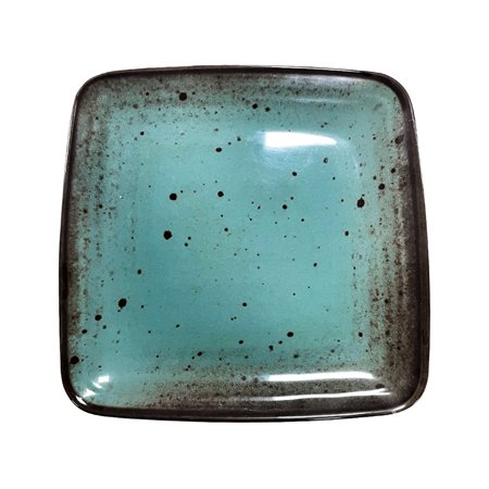 Prato 26.6x26.6x2.5cm Melamina Quadrado TERRACOTA Azul 1un