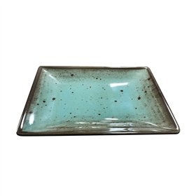 Prato 30.4x21.6x3.5cm Melamina Quadrado TERRACOTA Azul 1un