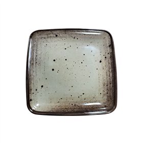 Prato 19x19x1.8cm Melamina Quadrado TERRACOTA Cinzento 1un