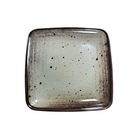 Prato 19x19x1.8cm Melamina Quadrado TERRACOTA Cinzento 1un