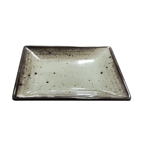 Prato 30.4x21.6x3.5cm Melamina Quadrado TERRACOTA Cinzento