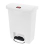 Contentor 50L Resina Slim Jim Step-on Branco com Pedal