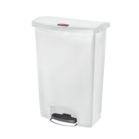 Contentor 90L Resina Slim Jim Step-On Branco com Pedal