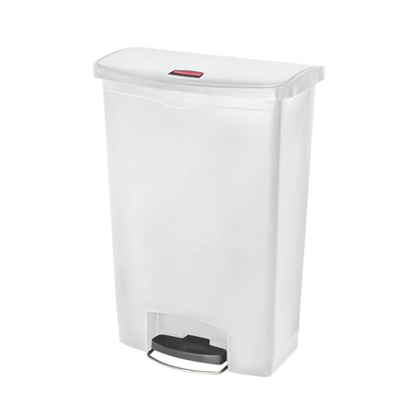Contentor 90L Resina Slim Jim Step-On Branco com Pedal