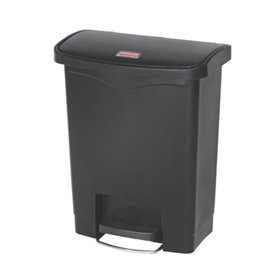 Contentor 30L Resina Slim Jim Step-On Preto com Pedal