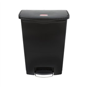 Contentor 90L Resina Slim Jim Step-On Preto com Pedal