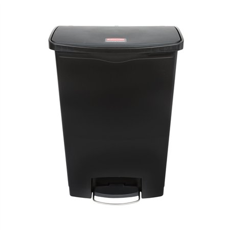 Contentor 90L Resina Slim Jim Step-On Preto com Pedal