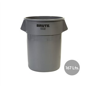 Contentor 167L Plástico Redondo Brute s/Tampa Cinza