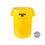 Contentor 167L Plástico Brute s/Tampa c/Canais Vent Amarelo