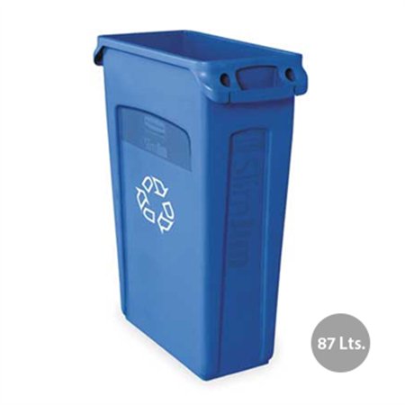 Contentor 87L Plástico Slim Jim s/Tampa c/Canais Vent Azul