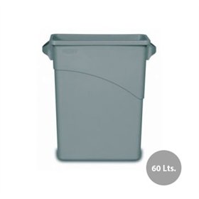 Contentor 60L Plástico Slim Jim c/Canais Vent s/Tampa Cinza